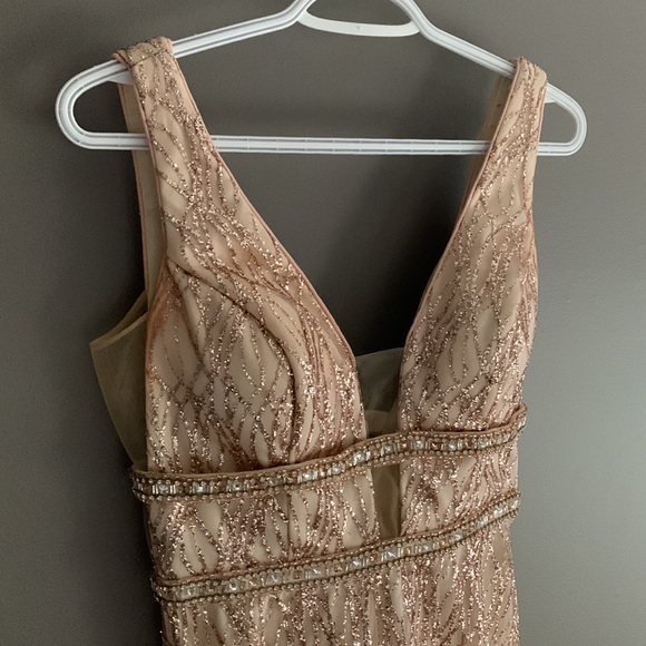 Nude / Blush / Gold Formal Sparkly Dress (S) - Picture 2 of 9